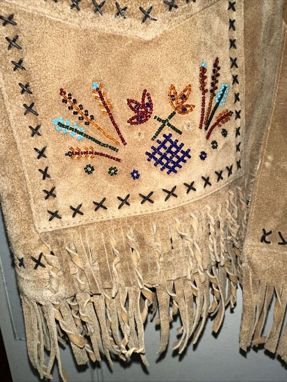 Vtg Double D Fringed Native American Style Jacket, medium - Picture 9 of 11